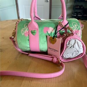 Juicy Couture Pink and Green Mini Bag
